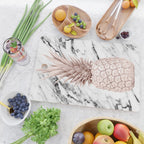 Rose Gold Pineapple on Black and White Marble Cutting Board Gallery Image 2