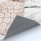 Rose Gold Pineapple on Black and White Marble Rug Gallery Image 4