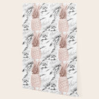 Rose Gold Pineapple on Black and White Marble Wallpaper Gallery Image 2