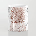 Rose Gold Pineapple on Black and White Marble Coffee Mug Gallery Image 4