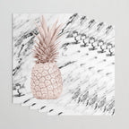 Rose Gold Pineapple on Black and White Marble Wrapping Paper Gallery Image 3