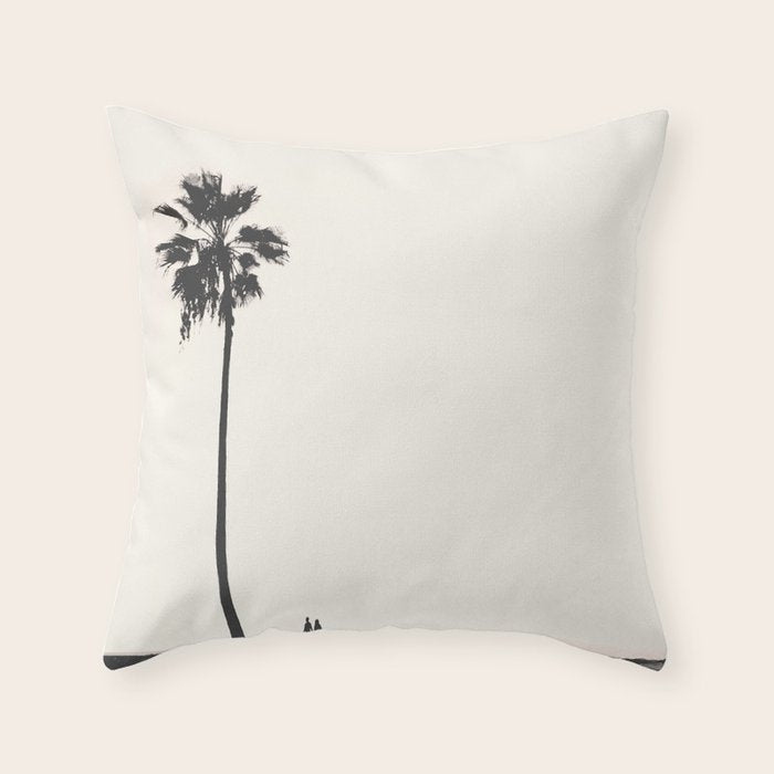 Moment under the coast palm tree Throw Pillow Gallery Image 6
