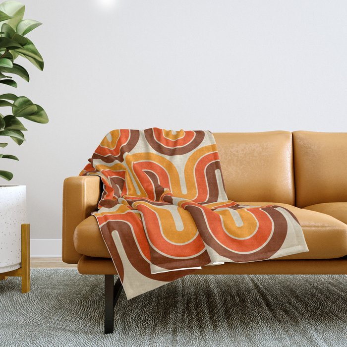 70s Retro Vintage Style 821 Autumn Throw Blanket Gallery Image 1