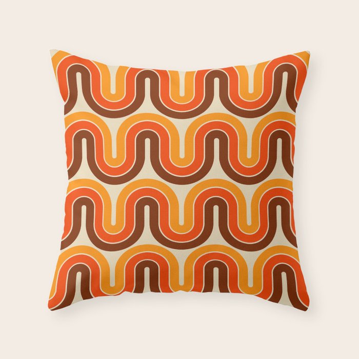70s Retro Vintage Style 821 Autumn Throw Pillow Gallery Image 6