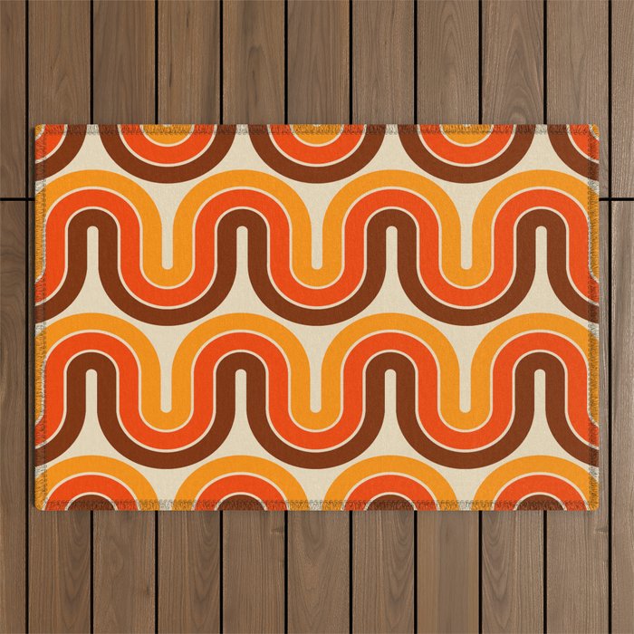 70s Retro Vintage Style 821 Autumn Outdoor Rug Gallery Image 1