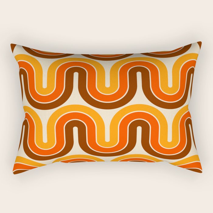 70s Retro Vintage Style 821 Autumn Rectangular Pillow Gallery Image 2