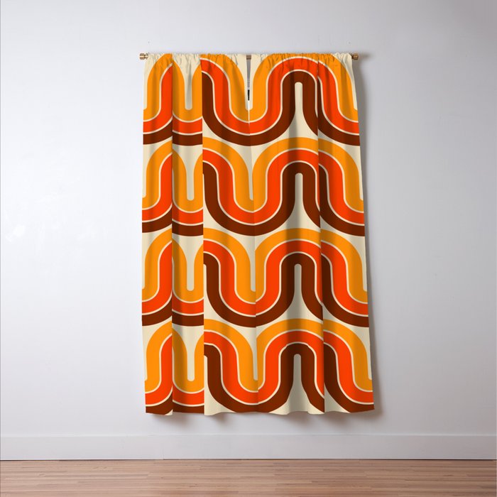 70s Retro Vintage Style 821 Autumn Window Curtain Gallery Image 3