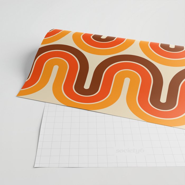 70s Retro Vintage Style 821 Autumn Wrapping Paper Gallery Image 2