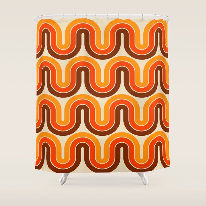 70s Retro Vintage Style 821 Autumn Shower Curtain Gallery Image 1