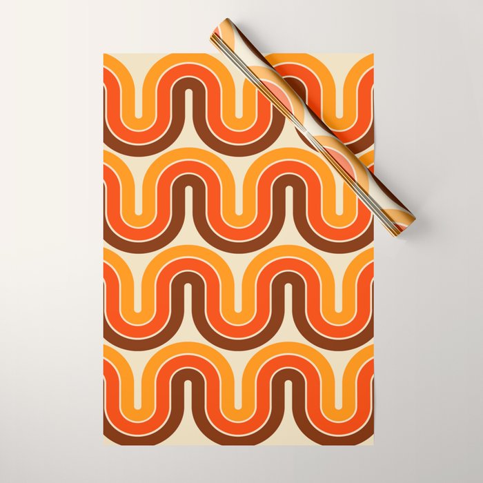 70s Retro Vintage Style 821 Autumn Wrapping Paper Gallery Image 1