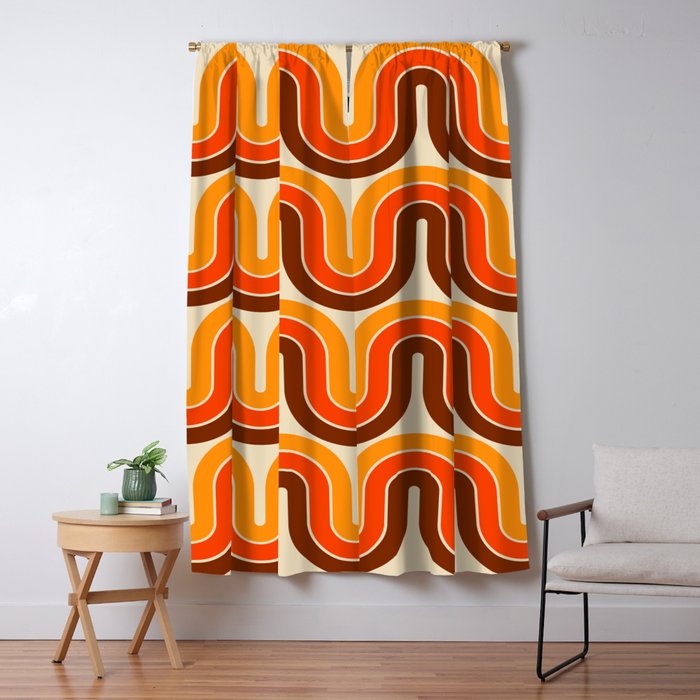 70s Retro Vintage Style 821 Autumn Window Curtain Gallery Image 1