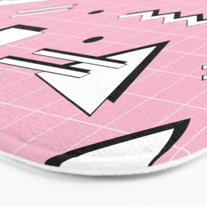 Memphis pattern 70 - 80s / 90s Retro Bath Mat Gallery Image 3