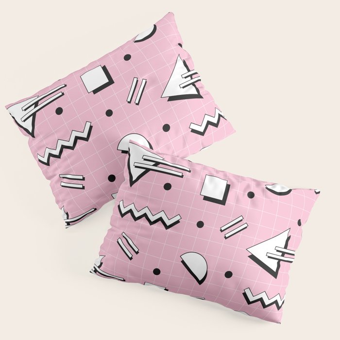 Memphis pattern 70 - 80s / 90s Retro Pillow Sham Gallery Image 1