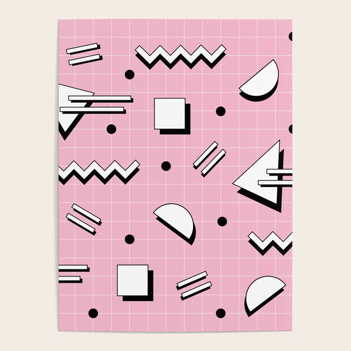 Memphis pattern 70 - 80s / 90s Retro Poster Gallery Image 1