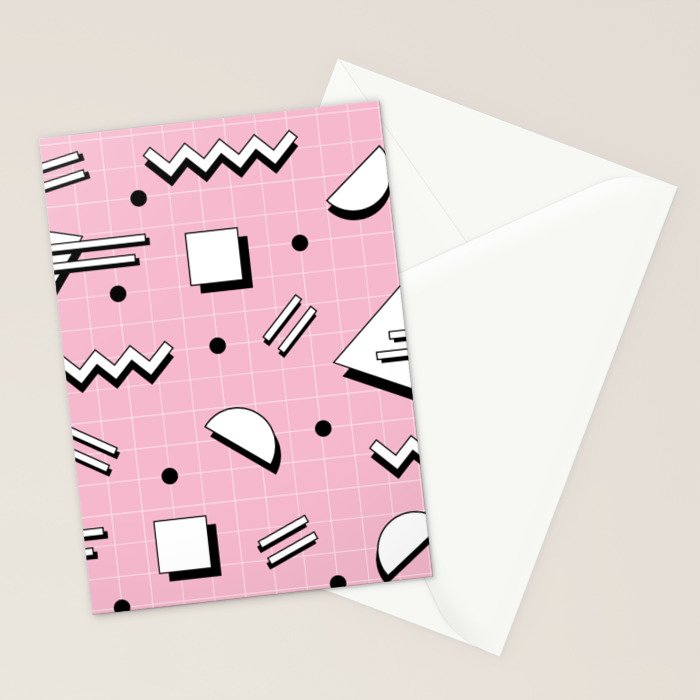 Memphis pattern 70 - 80s / 90s Retro Stationery Card Gallery Image 2