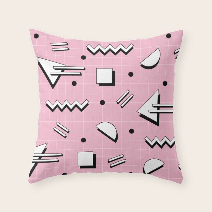 Memphis pattern 70 - 80s / 90s Retro Throw Pillow Gallery Image 6