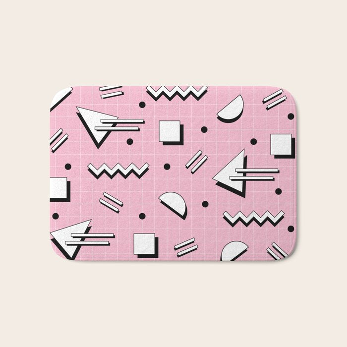 Memphis pattern 70 - 80s / 90s Retro Bath Mat Gallery Image 1