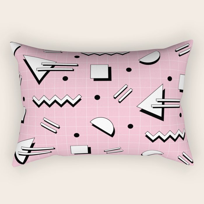 Memphis pattern 70 - 80s / 90s Retro Rectangular Pillow Gallery Image 1