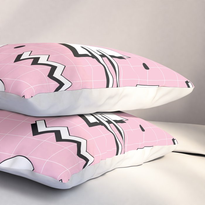 Memphis pattern 70 - 80s / 90s Retro Pillow Sham Gallery Image 3