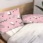 Memphis pattern 70 - 80s / 90s Retro Pillow Sham Gallery Image 2