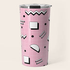 Memphis pattern 70 - 80s / 90s Retro Travel Mug Gallery Image 1