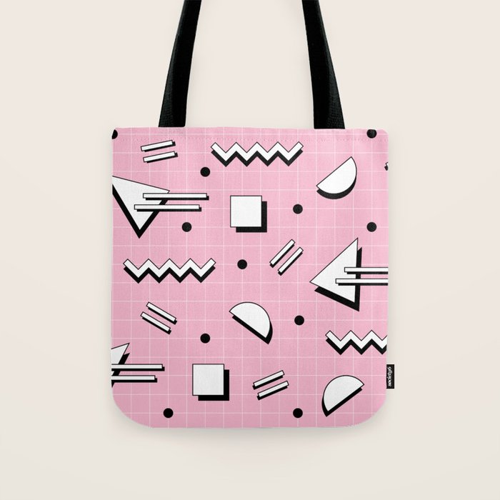 Memphis pattern 70 - 80s / 90s Retro Tote Bag Gallery Image 1