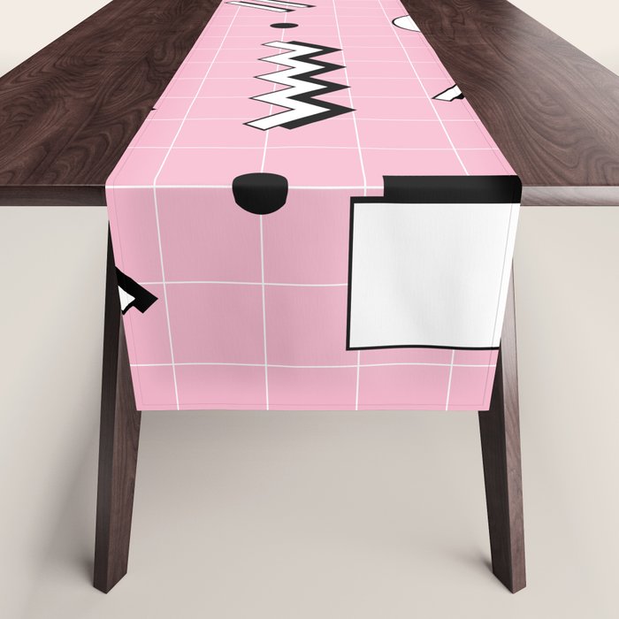 Memphis pattern 70 - 80s / 90s Retro Table Runner Gallery Image 1