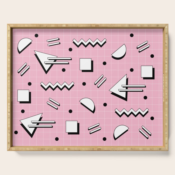Memphis pattern 70 - 80s / 90s Retro Serving Tray Gallery Image 1
