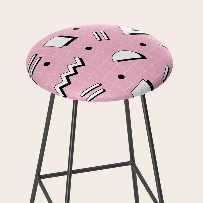Memphis pattern 70 - 80s / 90s Retro Stool Gallery Image 2