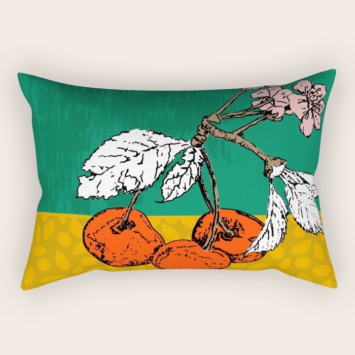 Super fruits - Cherry for Passion and love Rectangular Pillow Gallery Image 1