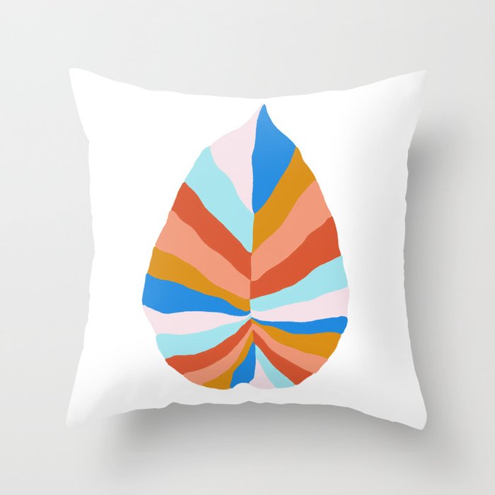 Camryn, rainbow leaf Throw Pillow Gallery Image 6