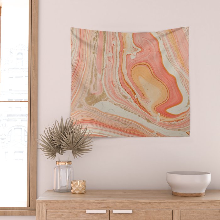 Marbled paper Wall Tapestry Gallery Image 2
