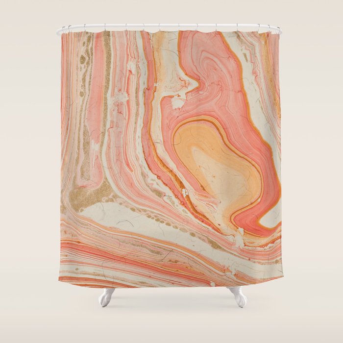 Marbled paper Shower Curtain Gallery Image 1