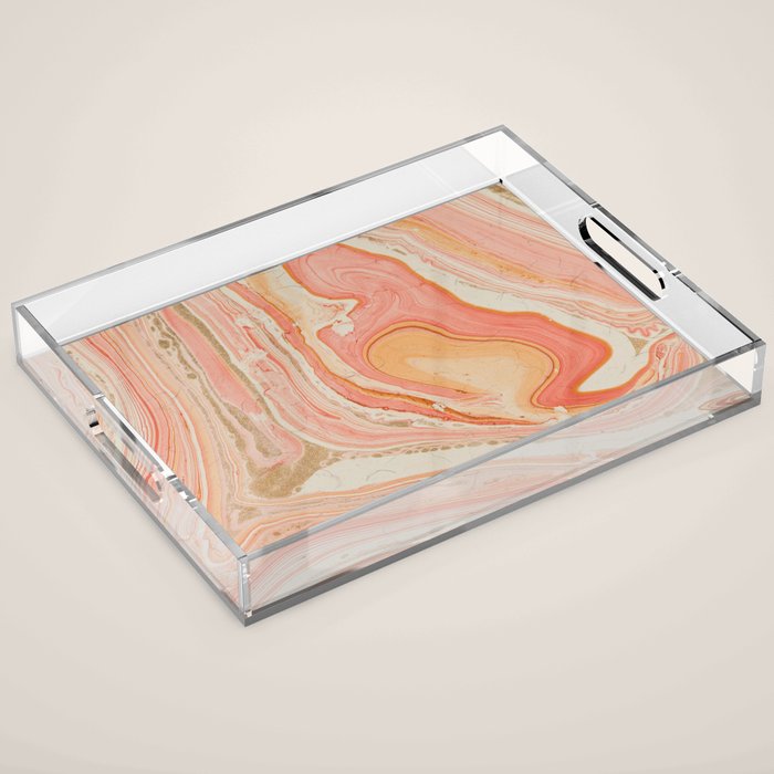 Marbled paper Acrylic Tray Gallery Image 1