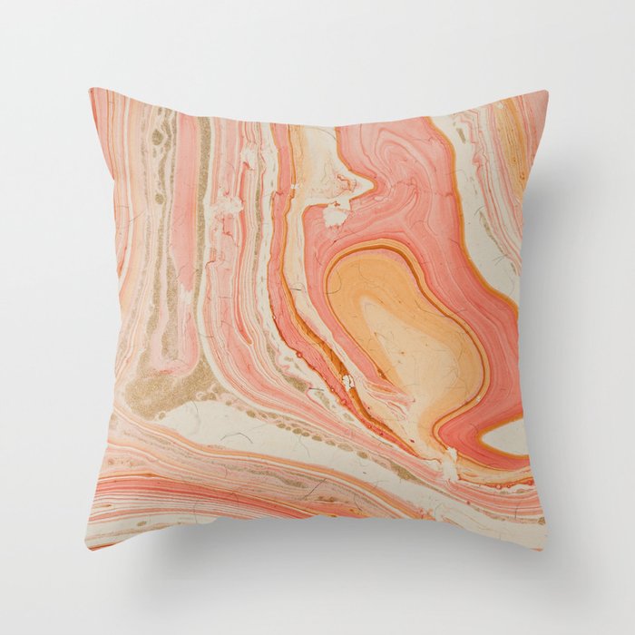 Marbled paper Throw Pillow Gallery Image 1