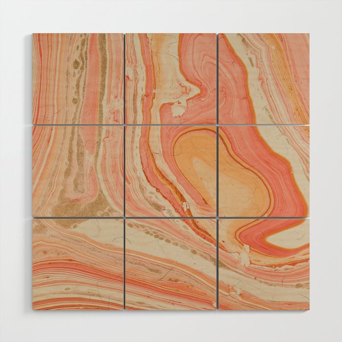 Marbled paper Wood Wall Art Gallery Image 1