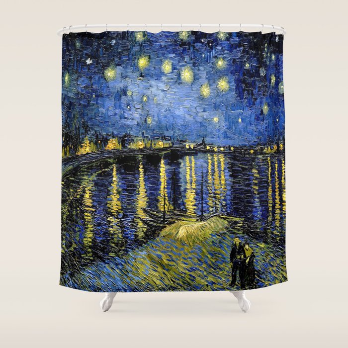 Vincent Van Gogh Starry Night Shower Curtain Gallery Image 1