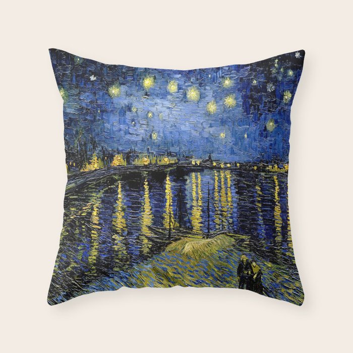 Vincent Van Gogh Starry Night Throw Pillow Gallery Image 6