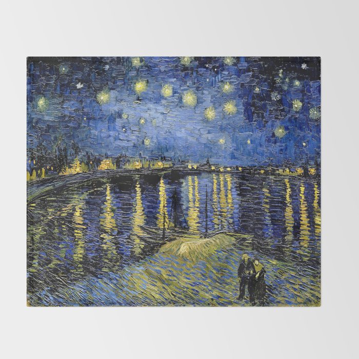 Vincent Van Gogh Starry Night Throw Blanket Gallery Image 2