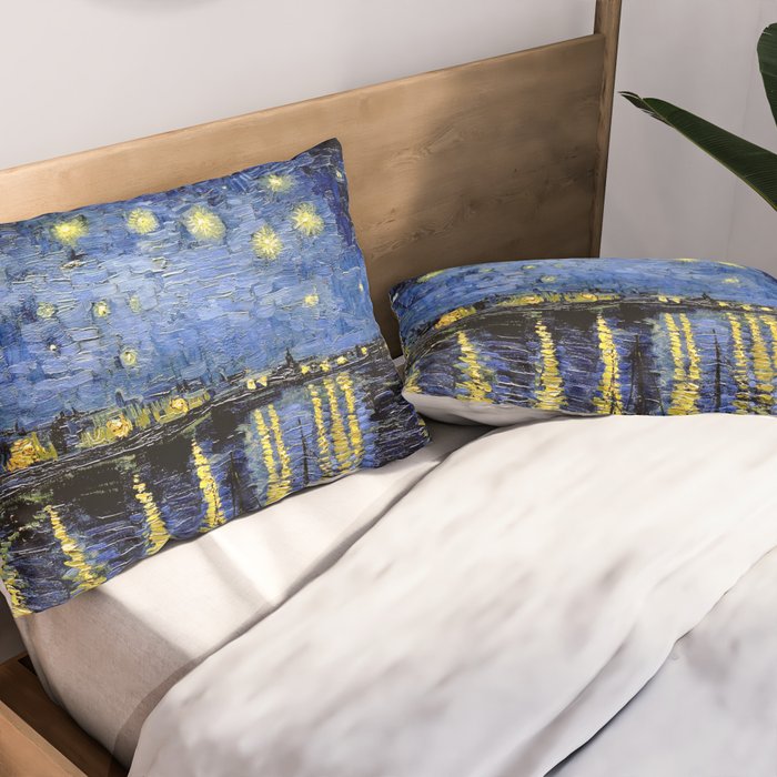 Vincent Van Gogh Starry Night Pillow Sham Gallery Image 2