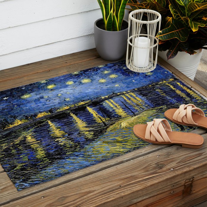 Vincent Van Gogh Starry Night Outdoor Rug Gallery Image 2
