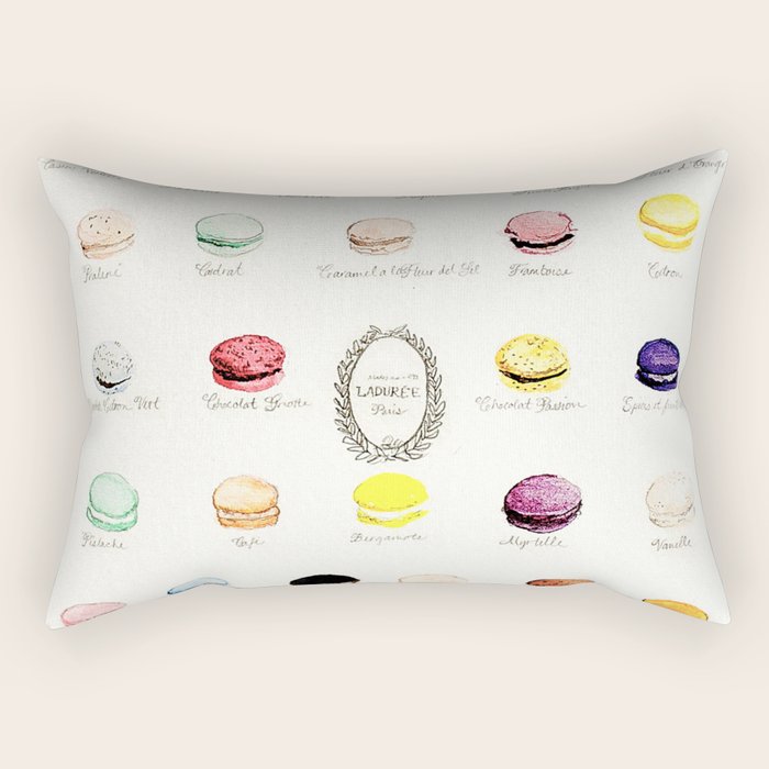 laduree macaron menu Rectangular Pillow Gallery Image 1
