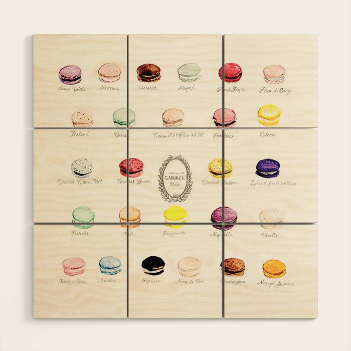 laduree macaron menu Wood Wall Art Gallery Image 1