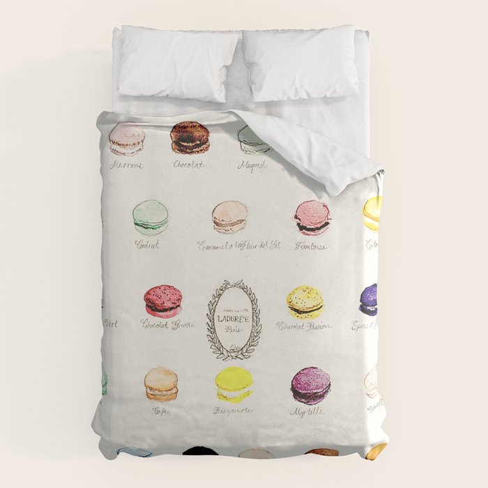 laduree macaron menu Duvet Cover Gallery Image 1