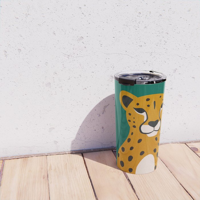 The Stare: Marigold Cheetah Travel Mug Gallery Image 4