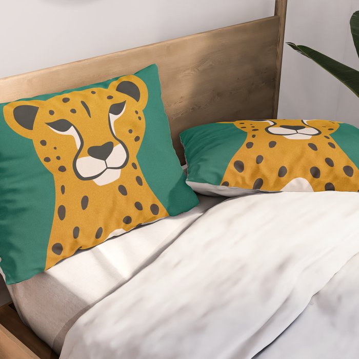 The Stare: Marigold Cheetah Pillow Sham Gallery Image 2