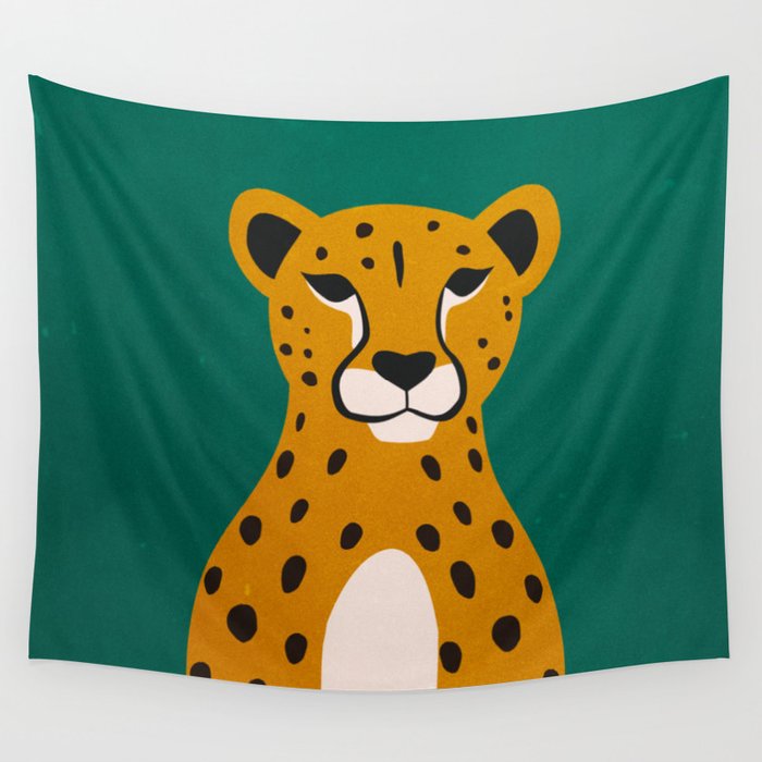 The Stare: Marigold Cheetah Wall Tapestry Gallery Image 4