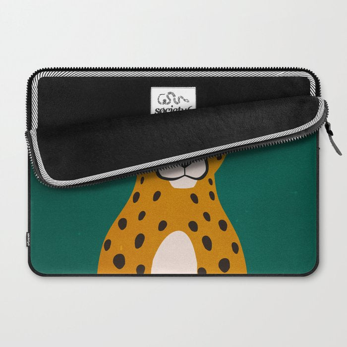 The Stare: Marigold Cheetah Laptop Sleeve Gallery Image 2