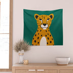 The Stare: Marigold Cheetah Wall Tapestry Gallery Image 2