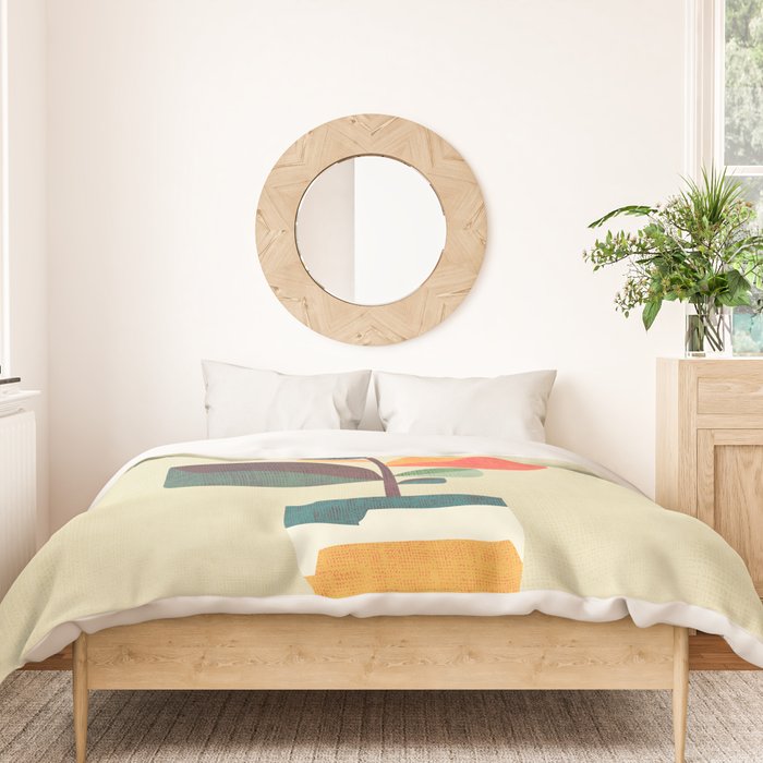 Potted plant with a bird Duvet Cover Gallery Image 3